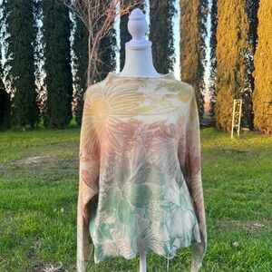 100% Cashmere Floral Multicolor Sweater